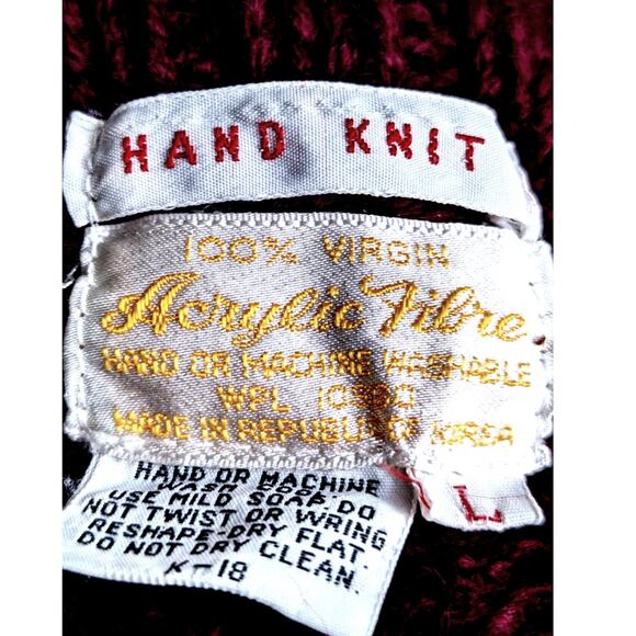 Handmade 80' Vintage burgundyBobble turtleneck Bust 36" CBack 24"Rare QualityEVU - Picture 2 of 10